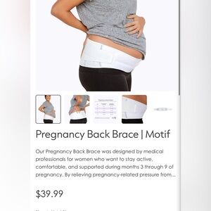 NEW Motif pregnancy back brace